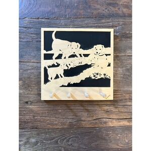 Labrador Retriever Art Wooden Key Holder Handcrafted Wall Hook Decor Artisan